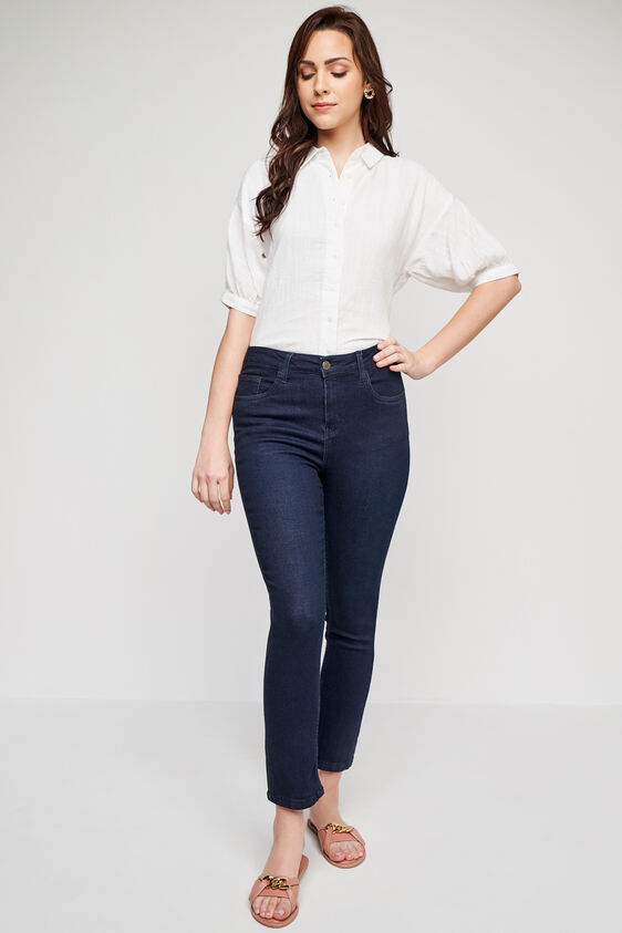 Indigo Solid Casual Bottom, Indigo, image 1